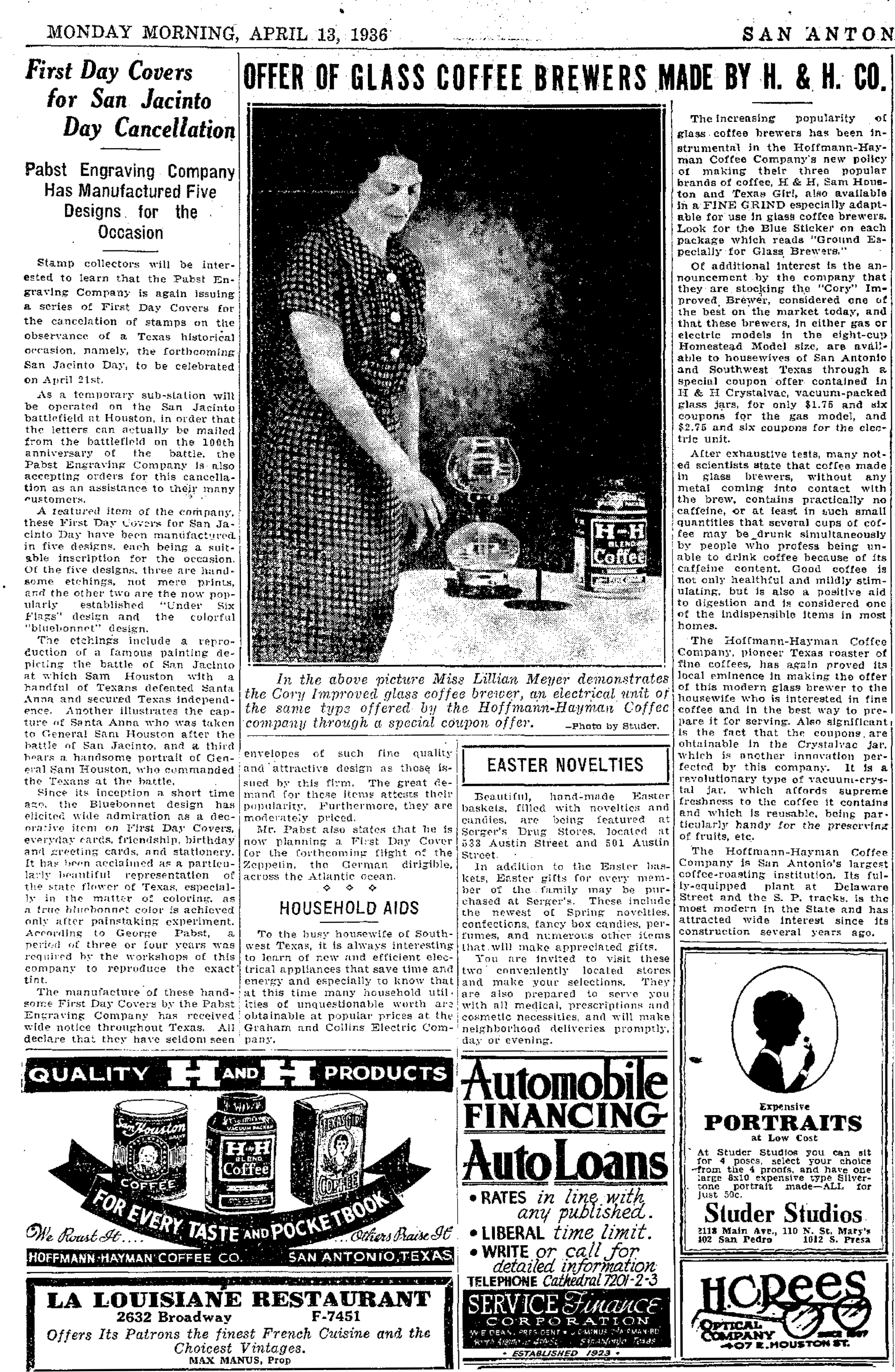 San Antonio Express Mon, Apr 13, 1936